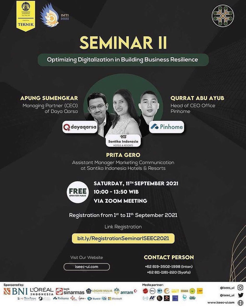 [SEMINAR II ISEEC 2021 OPEN REGISTRATION]